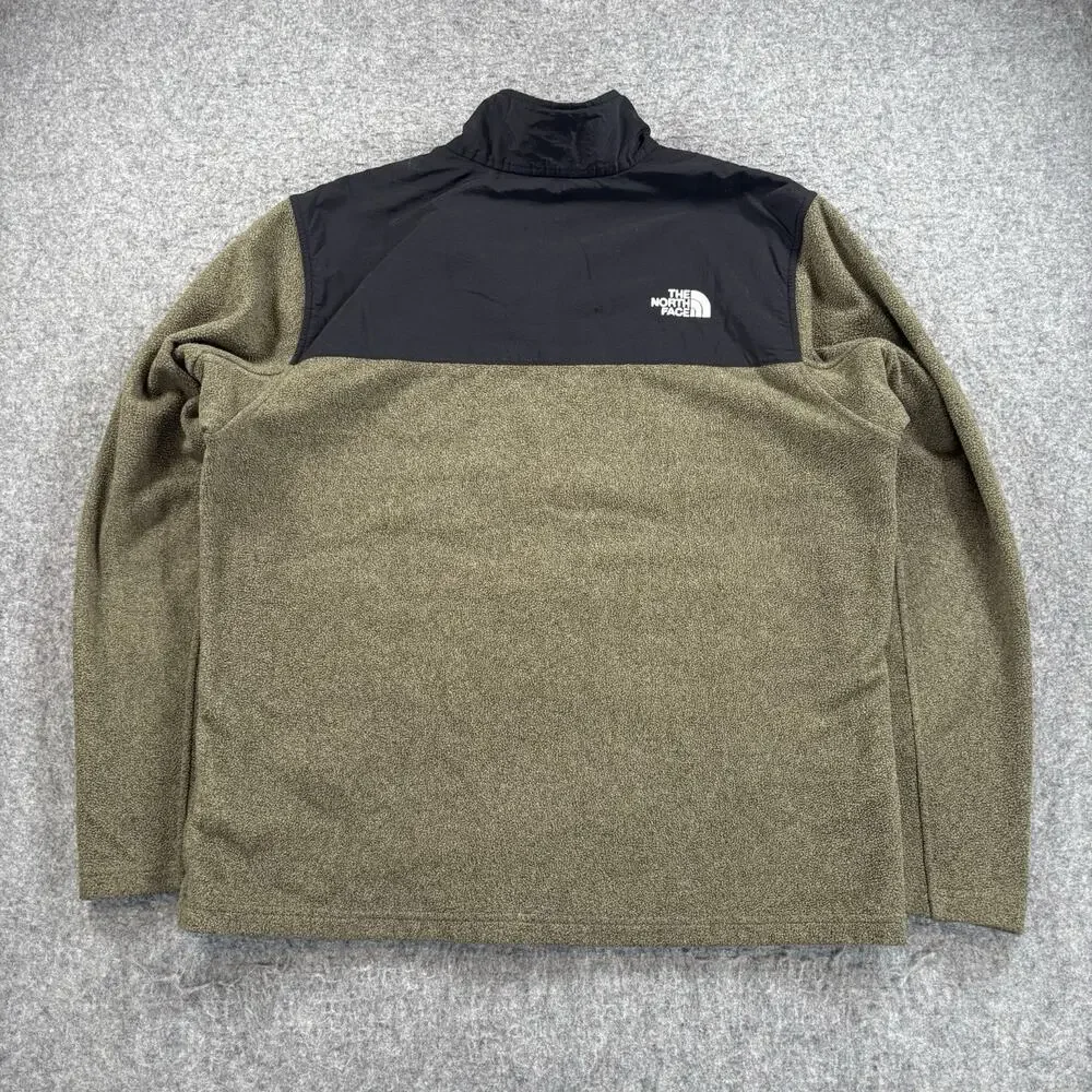 The North Face Tundra 300wt Full Zip Fleece Jacket Mens Large Olive Green Black